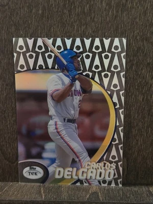 1998 Topps Tek Carlos Delgado Card  - #42 Pattern 5 - Toronto Blue Jays - Image 1 of 3