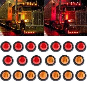 20PCS 12V Round LED Truck Trailer Side Marker lights Bullet Clearance Light - Picture 1 of 12
