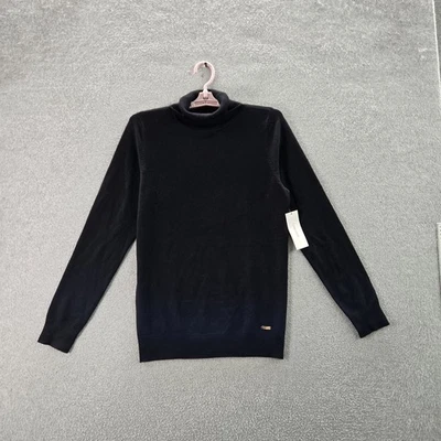 Suéter Calvin Klein Mujer M Negro Nylon Rayón Logo Academia Preppy Nuevo con Etiquetas Foto 1 de 4