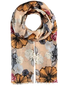 V. FRAAS beige oder lavendel Blumenmuster Damen 72" Schal - Bild 1 von 4
