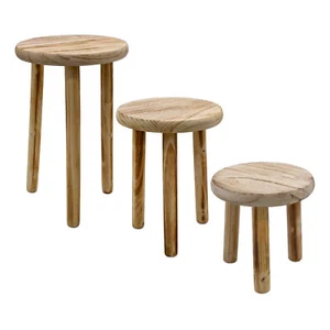 Holz Pflanzen Ständer rund geflammt - 3 Größen - Deko Podest Blumen Hocker - Bild 1 von 5