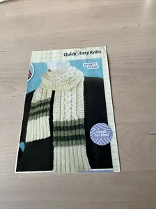Women Men Quick Easy Cable Sporty Scarf Chunky Knitting Pattern - Picture 1 of 3