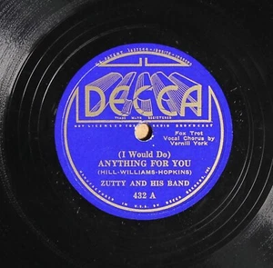 Zutty and His band - (I Would Do) Anything For You - DECCA 432 E - Picture 1 of 4