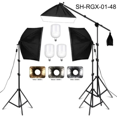 20-135W Softbox Lighting Kit 50x70CM Photography LED Lamp Professional - Image 1 of 4