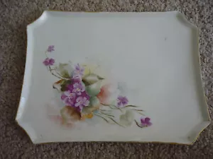 BANDEJA DE SERVIR VINTAGE LIMOGES WG & CO. PINTADA A MANO/PRINCIPIOS DE 1900 - Imagen 1 de 7