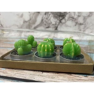 Miniatur Kaktus Kerzen 6er Set / 3 Stile / je 2 unparfümiert geöffnete Box - Bild 1 von 6