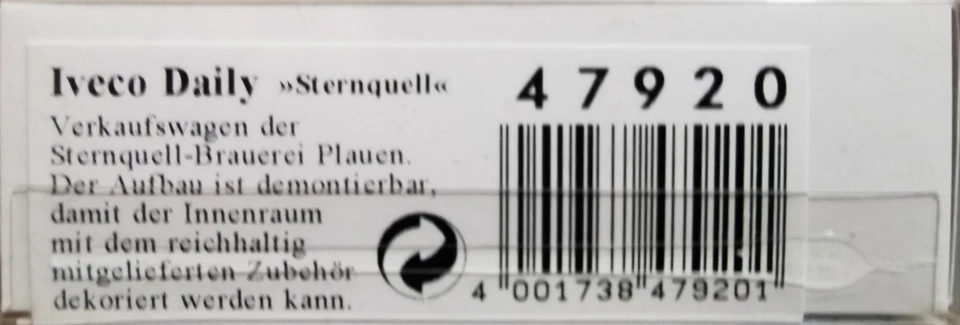 BUSCH 47920 Iveco Daily "Sternquell" - scala H0 - Immagine 1 di 4