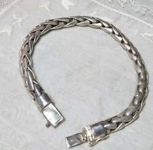 HVY STERLING BRAIDED CHAIN BRACELET 9" wt. 60 grams - Picture 1 of 7