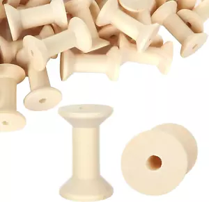 40PCS Wooden Spools for Crafts 2 Inch, Empty Thread Spools for Crafts, Splinter- - Picture 1 of 7
