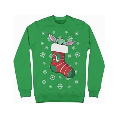 Unisex Star Wars Mandalorian Baby Yoda Niño en Medias Feo Navidad Suéter Foto 1 de 4