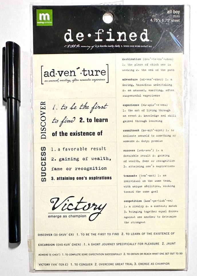 Making Memories Defined All Boy Stickers Scrapbooking Card Making Embellishment - Image 1 of 1