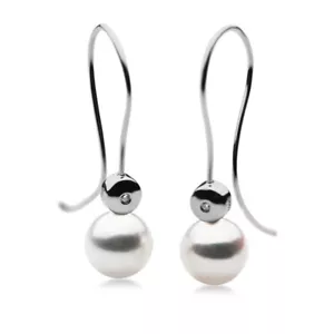 orecchini pacific pearls® 9 mm perle coltivate Akoya oro bianco 18 carati ven... - Foto 1 di 7