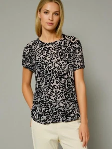 Soft T Shirt Leopard Print Beige Black By New Look Women’s Size 14 UK/Size 10 US - Picture 1 of 6