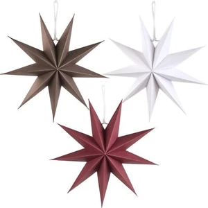 3 Pcs 9-Pointed Brown Burgundy White Paper Star Lanterns 12 Inch Christmas Ha... - Picture 1 of 7