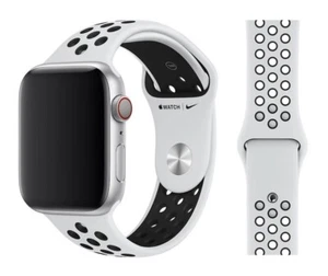 Original Apple Nike Sport Armband M/L 38/40/41mm MX8D2ZM/A Pure Platinum/Black - Bild 1 von 1