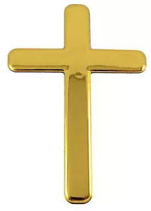Jesus Cross GOLD finish decal emblem 3D sticker car bike auto 2"x3" - Foto 1 di 2