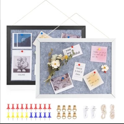 Set of 2 Custom Cork Bulletin Board Framed 11.7in x 15.8in - Image 1 of 4