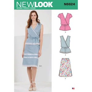 New Look Sewing Pattern N6624 Misses' Tops And Pull On Skirts - Foto 1 di 5