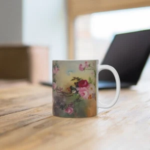 Taza de cerámica blanca Victorian Roses - Imagen 1 de 10