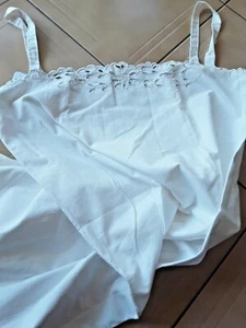  chemise combinaison  coton blanc broderie monograme main#old clothe - Picture 1 of 4
