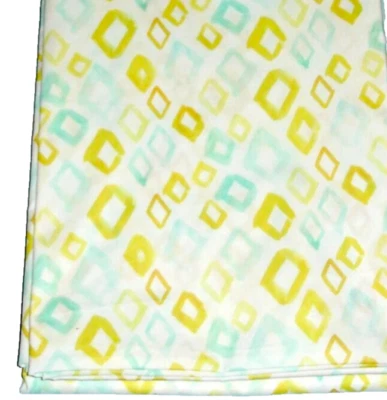 Sábana Plana Sferra Geometrico Queen Aqua/Amarillo Algodón Percal Estampado Diamante NUEVA Foto 1 de 4