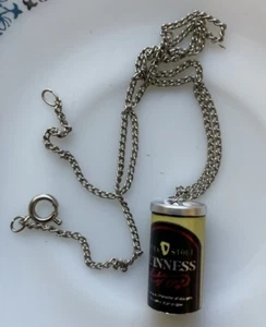 VINTAGE MINIATURE GUINNESS CAN NECKLACE 1970s - Picture 1 of 2