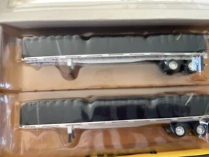 1/64 TWO Blue Mack Pinnacle Day Cabs With TWO Flatbed Trailers Covered Load - Picture 1 of 3