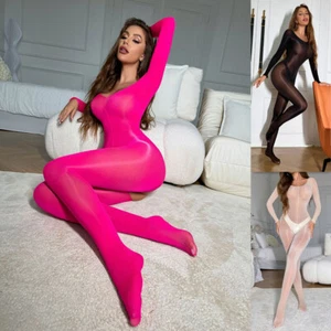Women Sexy Body Stocking Lingerie Fishnet Bodysuit Nightwear Sleepwear Plus Size - Picture 1 of 15