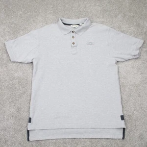 Polo Orvis Signature uomo grande grigia 100% cotone orlo spacco manica corta - Foto 1 di 11