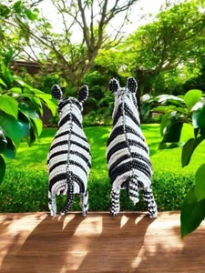 African Beaded Animal/Sculpture/Home Decor/Decorative Zebra/Gift Idea - Picture 1 of 7