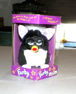 VTG TIGER ELECTRONICS 1998 ORIGINAL FURBY NIB BLACK & WHITE - Image 1 of 4