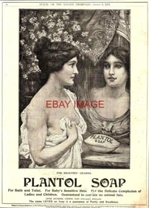 Advert for PLANTOL Toilet Soap Original 1906 'Beauties Charms' Print Ad 724/27 - Picture 1 of 1