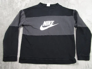 Nike Sweater Boys XL Black Crew Neck Casual Fleece Sweatshirt Pullover - Picture 1 of 9