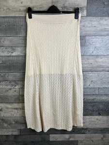 Maxi Falda Seleccionada Mujer Agny Talla Mediana Marfil Tejida Larga Boho Anthropologie - Imagen 1 de 12