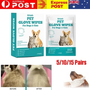 PET Cleaning Deodorizing Bathing Wipes for Dogs & Cats, Hypoallergenic Glove - Picture 1 of 15