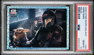 /50 PSA 10 2023 Topps Chrome Star Wars Galaxy WING MAN Mojo Refractor #44 Grogu - Image 1 of 2