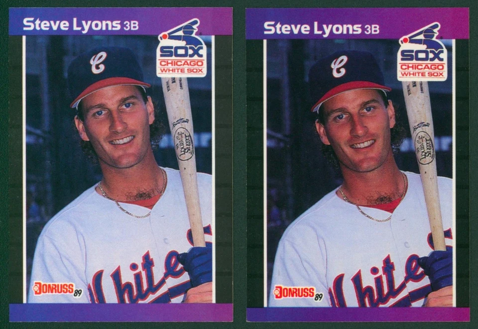 1989 Donruss STEVE LYONS #253 White Sox Rare Double Asterisk SP Error & Correct - Image 1 of 2