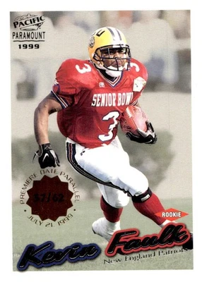 1999 Pacific Paramount #141 Kevin Faulk Premiere Date #/62 Rookie RC - Image 1 of 2