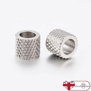 10 CUENTAS ESPACIADORAS ACERO INOXIDABLE 304 5mm NURLED REDONDO AGUJERO GRANDE 3mm STA31 - Imagen 1 de 3