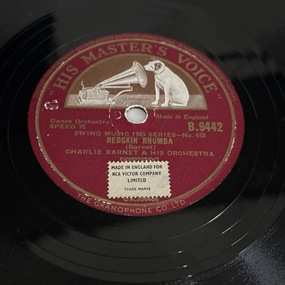 Charleston Alley 1945/Redskin Rumba Charlie Barnet Hecho en Inglaterra 78 rpm Disco Foto 1 de 3