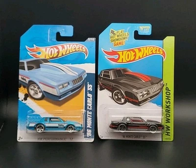 风火轮 HW Workshop '86 Monte Carlo SS 9/10 黑色和蓝色 批量 2 件 — 第 1/4 张图片