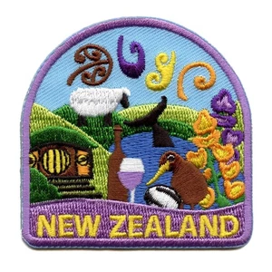 Neuseeland Welt Schaukasten Patch Reise Souvenir Urlaub bestickt Bügelbild - Bild 1 von 2