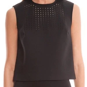 Blusa Clover Canyon negra sin mangas con diseño de neopreno recortada con láser grande para mujer - Imagen 1 de 9