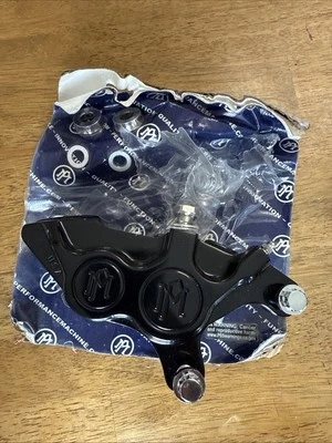 Performance Machine PM B Black 4 Piston Right Side Brake Caliper Harley - Image 1 of 4