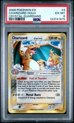 PSA 6 Charizard Holo Rare CRYSTAL GUARDIANS 4/100 EX-MINT Graded Pokemon Karte - Bild 1 von 4