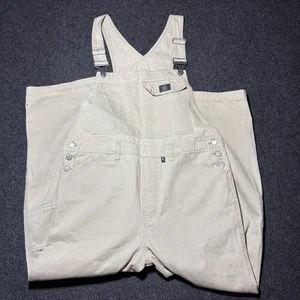 Salopette Calvin Klein vintage donna grande beige bavaglini gamba larga Y2K - Foto 1 di 14