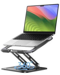 Adjustable Laptop Stand, Computer Stand with 360 Rotating Base, Ergonomic Lap... - Picture 1 of 7