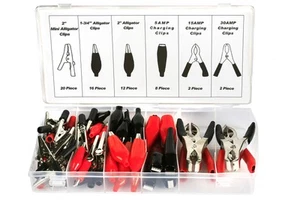 60PC PIECE ALLIGATOR CLIP/CLAMP CONNECTOR ASSORTMENT SET - Foto 1 di 2