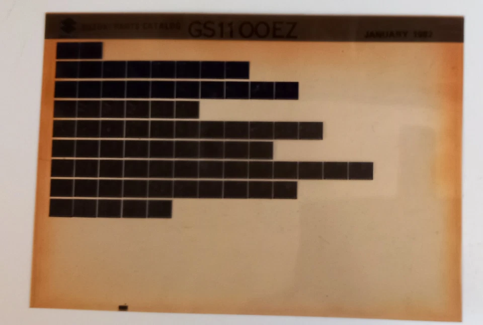 Suzuki GS1100EZ Jan 1982 Motorcycle Parts Micro Fiche - Image 1 of 1