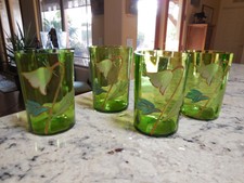 Set Of 4 Hand Blown Enamelled Tumblers Beautiful Pieces To Use Or Display